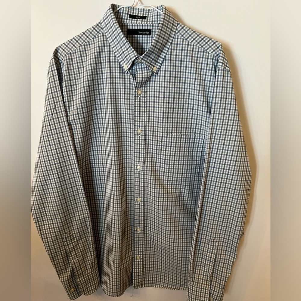 HAWKER RYE “SLIM”FIT LONG SLEEVE SHIRT W/Button cuffs Size Large Slim